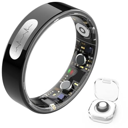 HGTRH Anillo Inteligente para Hombre Y Mujer, Anillo de Fitness con Monitor de ECG Recuento De Pasos MonitorizacióN del SueñO PresióN Arterial Y Frecuencia Cardíaca Control Remoto de La CáMara 11#