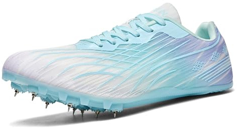 ZHENSI Zapatillas De Atletismo Unisex para Niños Profesionales con Clavos De Malla Cómodas para Carreras De Velocidad,Azul,35 EU