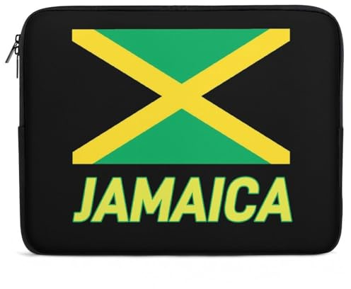 Flag Of Jamaica Slim Laptop Sleeve for Men Women Large Capacity Zippered Case for Office Travel