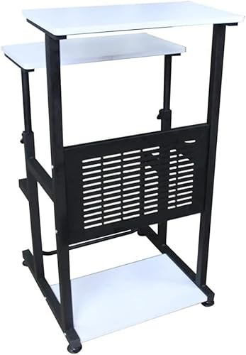 Mobiler höhenverstellbarer Zeichentisch – ergonomischer Sitz-Steh-Laptopwagen mit Rollen, perfektes kleines Bett und Sofa, Beistelltisch für Heimbüro und Studio