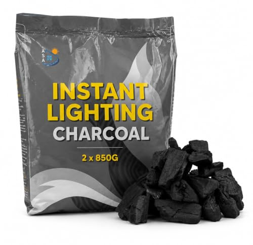 Instant Light Barbecue Charcoal 2 x 850g BBQ Grill Coal Bags Lumpwood Fuel Quick Lighting Grill Charcoal (1)