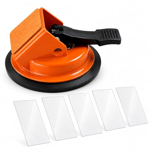 VOBOR Reparador de Juntas para Suelos con Ventosa de Succión Fuerte, Tensor de Aluminio para Laminado, Madera y Vinílico, Incluye 5 Pegatinas Protectoras