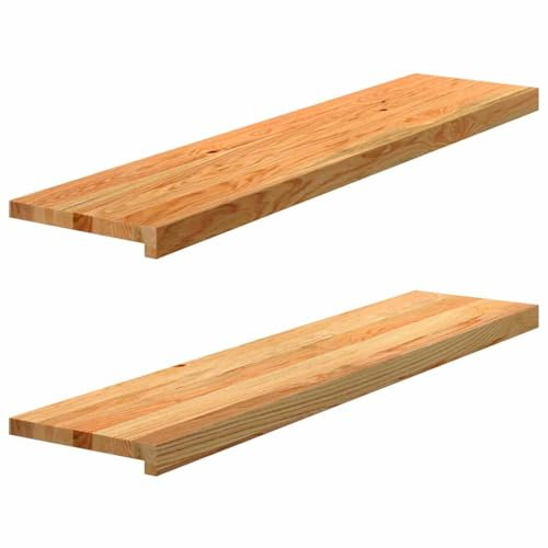 2 davanzali in legno massello di quercia, 70 x 15 x 2 cm, davanzale in rovere non trattato, davanzale naturale in legno massello, 2 pezzi