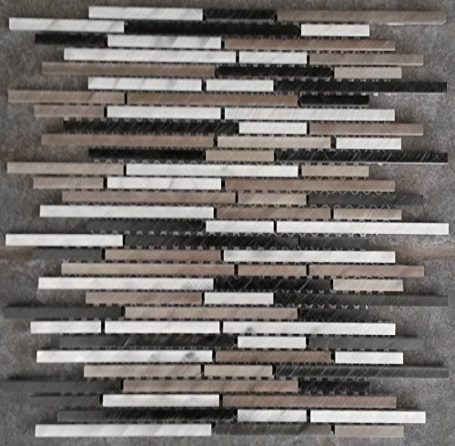 Mosaikfliesen Aluminium Stäbchen Mosaik Fliesen Matte 30x30 Alu Schwarz Silber Bronze M810