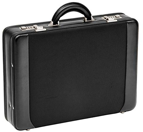Bowatex Aktenkoffer Nylon mit Kunstleder 46 cm plus Erweiterbar Schwarz D&N