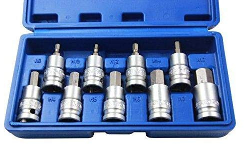 US Pro Bergen Lot de 9 douilles hexagonales 1/2
