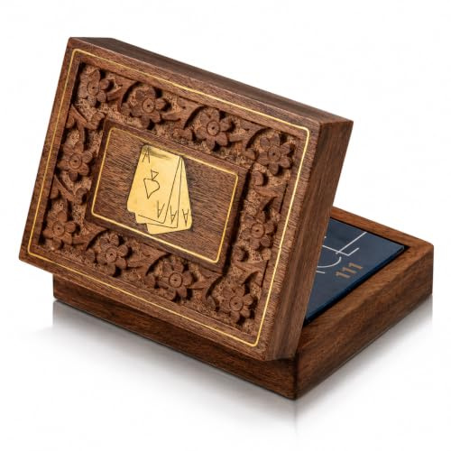 Einzigartige Geburtstagsgeschenkideen Handcrafted Classic Wooden Spielkartenhalter Deck Box Aufbewahrungskoffer Organizer Premium-Qualität Spielkarten Einweihungsparty Geschenke für ihn Sie