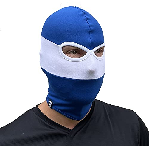 PGWEAR Sturmhaube in blau weiß gestreift I Maske Balaclava Beanie I Ultras Hooligans