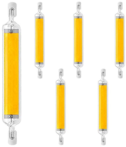 LGWG 78mm 10W R7S LED Bulbs Equal 100W Halogen Bulbs Replacement Floodlight T3 Double Ended R7S Base Super Bright no Flicker 360° Beam Angle for Work Security Lamps,Natural White 4000k,6Pack