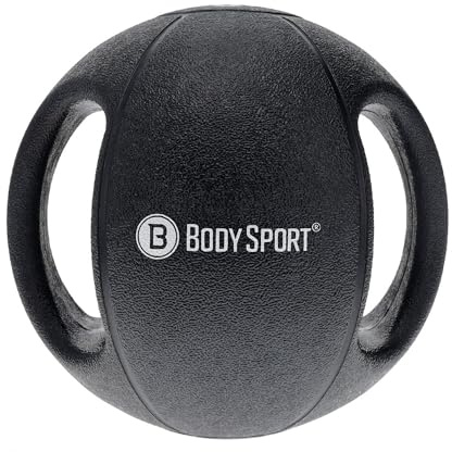 Body Sport Double Grip Medicine Ball, 12 lb. - Strength Training Weighted Exercise Tool - Softer Kettlebell Alternative for Home Fitness & Gyms