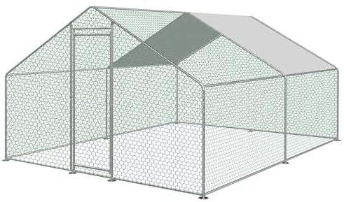 KCT 4x3m Walk In Chicken Run Large Metal Coop Outdoor Enclosure Pen for Poultry Duck Rabbit Pet Dog Cat