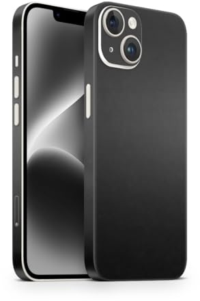 Skin kompatibel mit iPhone 13 Skin Schutzfolie für die Rückseite und Seiten in edler Optik inkl. Kameraschutz Schutz vor Kratzern (Matt Schwarz)