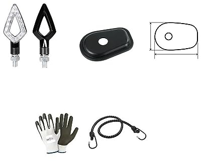 KOMPATIBLE Con Kawasaki Ninja H2R 2015 AL 2023 LED-Blinker + BLINKERPLATTE-Adapter FÜR NEKED Kawasaki-MOTORRÄDER MIT SCHWARZVERKLEIDUNG, UNIVERSAL-ZULASSUNG