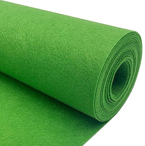 EDGEAM 300x40cm Filzstoff Bastelfilz Bunte Filzrolle Polyester Filz 1mm Dick für Kissen Filzunterlage DIY Handwerk Patchwork Nähen Projekte (Hellgrün)