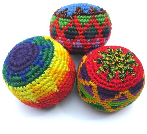 Siesta Footbag all'Uncinetto – Palla da Giocoleria e Calcio – Colori Assortiti (Set di 3)