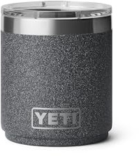 YETI Rambler 10 oz Stackable Lowball 2.0, Vacuum Insulated, Stainless Steel with MagSlider Lid, Black Stone