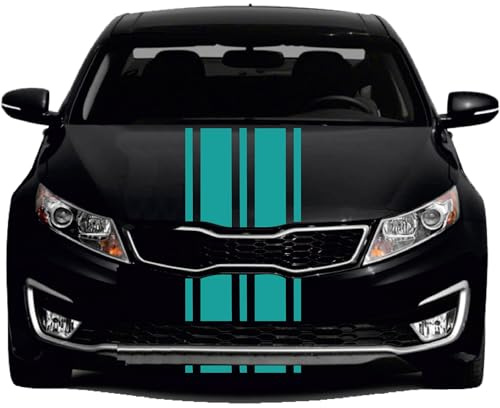 INDIGOS UG - Viperstreifen Auto - M208 glänzend - 5 Streifen türkis - 2x400cm x 15cm & 3x400cm x 3cm - mit Übertragungsfolie - Tuning - Viper - Racingstreifen - Autoaufkleber - Zierstreifen