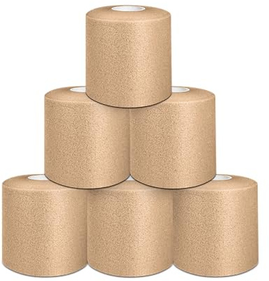Pretape Vendaje de Espuma 7 cm x 27 metros | Pre Tape Venda Deportiva Underwrap (Beige, 6 Rollos)