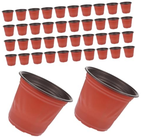 Sosoport Anzuchttopf Blumentopf Kunststoff 50 Stück mit Drainagelöchern Vielseitig für Garten Balkon Innenräume Pflanzenanzucht Dekoration Leichtes Material Geeignet für Viele Pflanzen