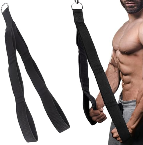 Triceps rep träningsutrustning, styrketräning spännrep levereras med förvaringsväska, Triceps-tränare för lattpulldowns, lämplig för triceps styrketräning gymtillbehör (svart)
