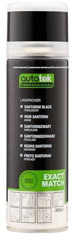 Autotek Professional Exact Match Car Spray Paint, Landrover Santorini Black Aerosol Spray, 300 ml