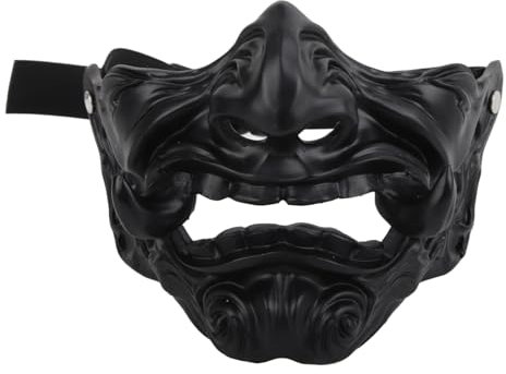 Evil Half Face Mask,Tactical Half Face Masks,Demon Lower Face Protective Masks,Samurai Oni Half Face Protective Masks,Halloween Ghost Protective Half Face Covering Cosplay (one