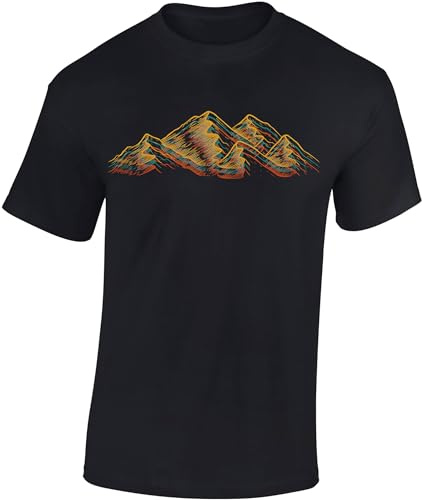 Baddery Wander T-Shirt Herren - „Alpen“ | Shirt für Wanderer & Bergsteiger mit Berg-Motiv