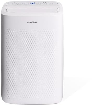 Portable Dehumidifiers for Home, Dehumidifiers for Drying Clothes, Automatic Humidity Sensor Ideal for Condensation & 24H Timer Energy Efficient With Active Carbon Air Filter 10L/Day - By Ventilize