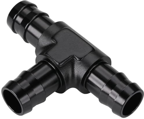 Podavelle 5/8 16mm Hose Barb Tee T Fitting Adapter Aluminum Black