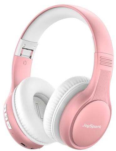 JoySpark Kids Bluetooth Headphones, 60 Hours Playtime, Bluetooth 5.4 Kids Headphones Wireless, Type-C Fast Charging, 85/94dB Volume Limited, Foldable Toddler Headsets with Mic-Rose Gold