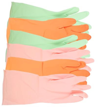 Mikinona 3paare Latexhandschuhe Für Geschirrspülen Wasserdichte Rutschfeste Reinigungs Und Putzhandschuhe Für Küche Bad Und Hausarbeit