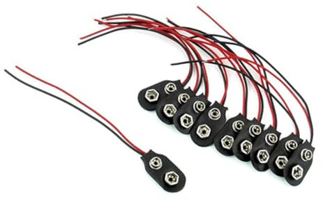 Connettore Batteria 9v con Cavi Nero 50 Pezzi Tipo