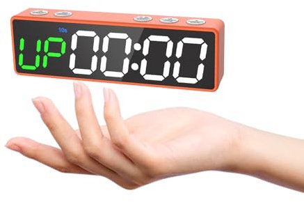 Ousmile Temporizador de Gimnasio, Mini 12/24H Reloj Digital Pared, Imán Fuerte, Temporizador de Intervalos para Entrenamiento, Cronometro con Batería, Timer de Cuenta Atrás/Arriba para Casa/Gimnasio