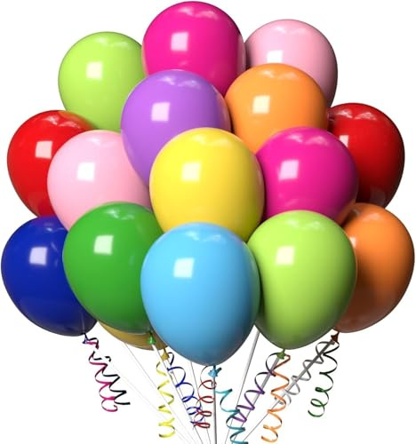 Mehrfarbige Luftballons, 50 Stück, 30,5 cm, farbige Latex-Luftballons für Ballonbogen, Geburtstag, Hochzeit, Abschlussfeier, Babyparty, Weihnachten, Halloween, Party-Dekorationen