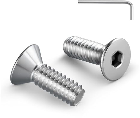 Zuyya 20 Stück M5 x 16 mm Senkkopfschrauben Edelstahl Schrauben | Innensechskant Antrieb, Edelstahl A2 V2A, M5 Schrauben Vollgewinde mit Innensechskantschlüssel