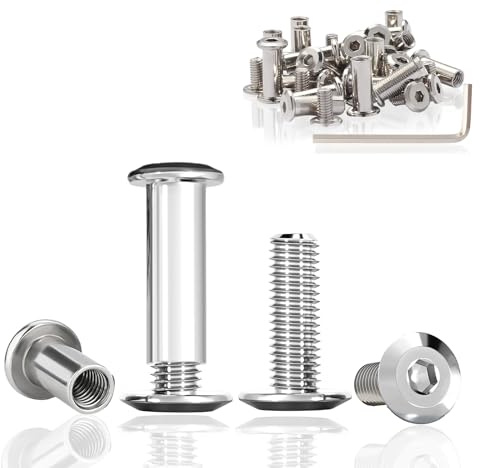 ddckj Lot de 40 Vis Assemblage Meuble en Acier Inoxydable A2 V2a Ecrou M6 x 20 Vis Chicago M6 x 12 pour Armoires Planches en Bois et Montage de Meubles