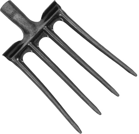 AKOOSY Fourche à Creuser en Acier Robuste 4 Dents pour Jardinage Agricole, Tête de Fourche Multifonction pour Ameublir, Retourner et Décompacter Le Sol, Outil Professionnel Stalle