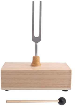 Stimmgabel 528Hz Stimmgabel mit Resonanzkasten Holzlautsprecher Silber & Holzfarbe