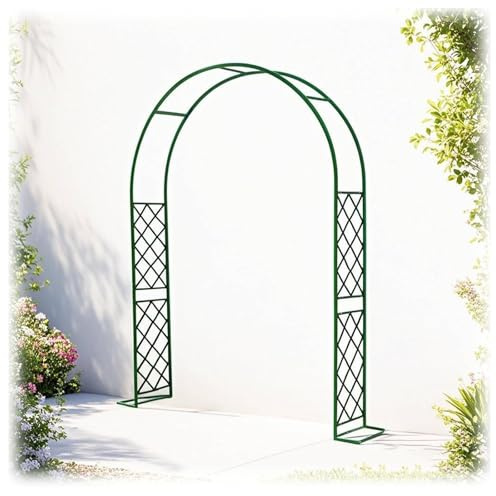 Pergola de jardin en métal, tailles réglables (140 à 370 cm) pour plantes grimpantes, mariage, treillage, décoration, support pour événements en plein air (vert, 370 x 240 cm)