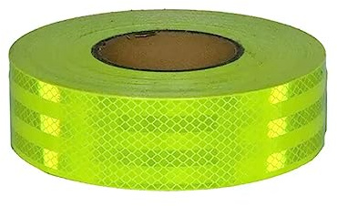 Nastro di avvertimento, nastro riflettente, Nastro riflettente fluorescente giallo verde varie misure(Width 5cm,Length 3m)