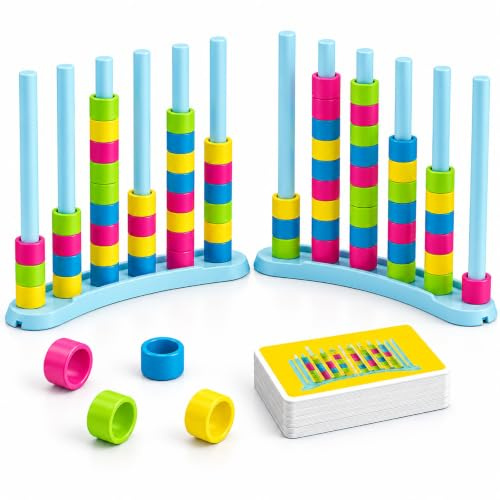 2 Pack Colour Matching Family Board Game, Stacking Challenge, 2-4 Players