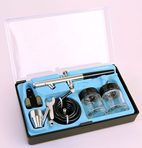 Airbrush SpritzpistolenSet, 8-teilig, Double-Action, Becher 22 ml, Düse 0,35 mm, BD-128, 01784