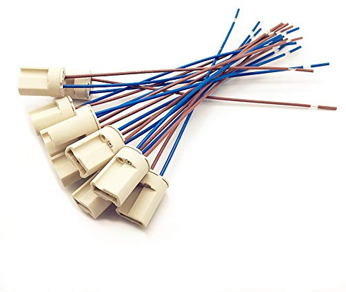E-Simpo 10pcs Porcelain G9 LED Light Socket,G9 Lamp Holder with Wire 15cm (10pcs G9 Socket with Wire)