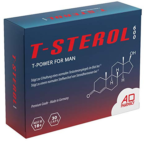 T-Power Komplex/Booster - T STEROL 600 The Original - Einführungspreis - Hochdosiert - Muskelaufbau Kapseln - Monatspackung - Made in Germany