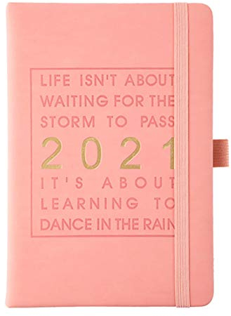 Kalender 2021,Terminkalender A5, 365 gute Tage - Tagesplaner und Notizbuch für mehr Achtsamkeit, Tageskalender & Terminplaner, Jahresplaner Taschenkalender als Lebensplaner (Rosa)