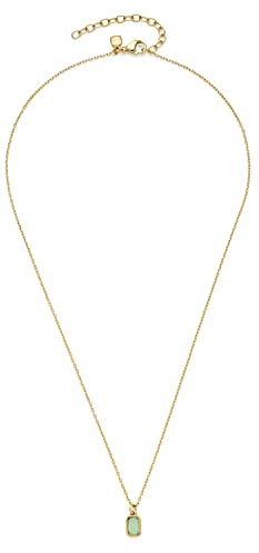 JEWELS BY LEONARDO Halskette Ciao Sofia • feine Anker-Kette aus goldfarbenem Edelstahl • mintgrüner Glaskristall • 42-47 cm Länge • Geschenk Damen Schmuck • 021651