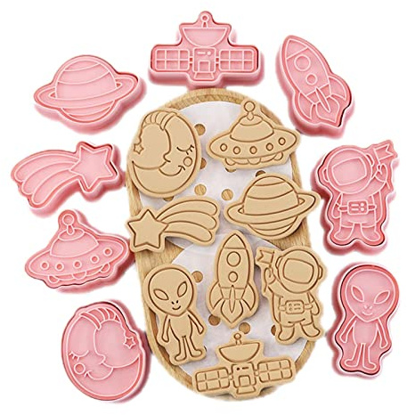 8 Stück Keksausstecher Set, Astronaut Keksstempel für Keksteig, , Fondant, Sugarcraft, Kuchendekoration, Plätzchenform, Cartoon Fun Keksausstecher
