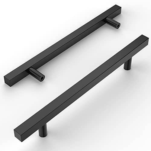 Amerdeco 10 Stück Möbelgriffe Edelstahl Schwarz Schrankgriffe Küchengriffe 160mm Lochabstand Schubladen Griffe Schubladengriffe Griffe für Küchenschränke Kleiderschrank UK0014