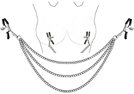 3 Chain Nípplẹ Clip-on metallkedja - unisex