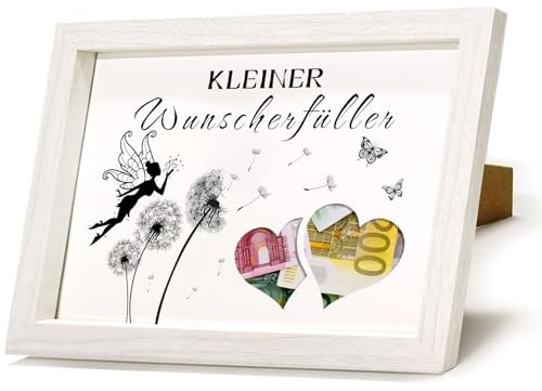 Wunscherfüller Geldgeschenk Bilderrahmen Pusteblume Geldgeschenke Verpackung Glück verschenken zum Geburtstag Reisen Hochzeit Jugendweihe Konfirmation Kommunion Lustige Geschenke für Männer Frauen